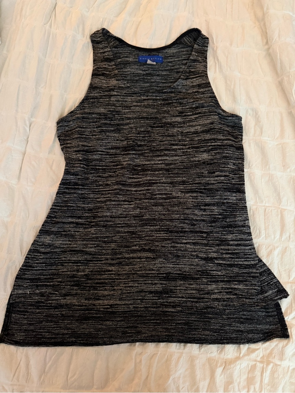 Simply Styled Black Heather Sleeveless Tank Top